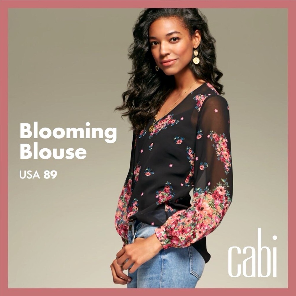 CAbi Sheer Blooming Blouse